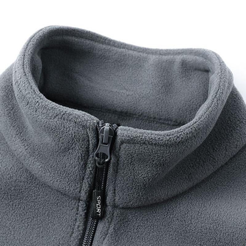 Mens Casual Outdoor Stand Collar Zipper Loose Fleece Vest 79705666M