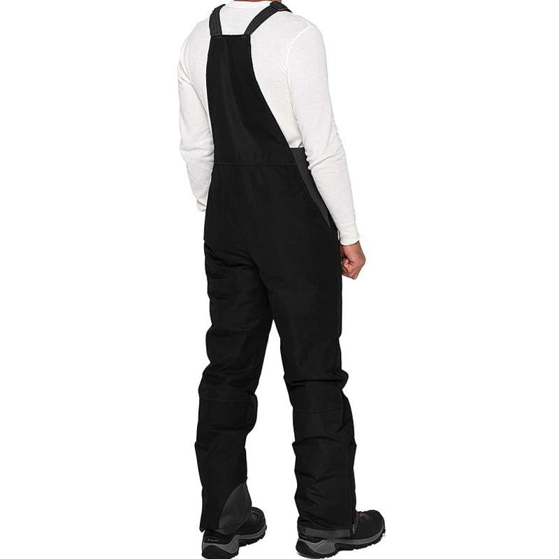Mens Solid Color Loose Ski Bib Overalls 55867886X