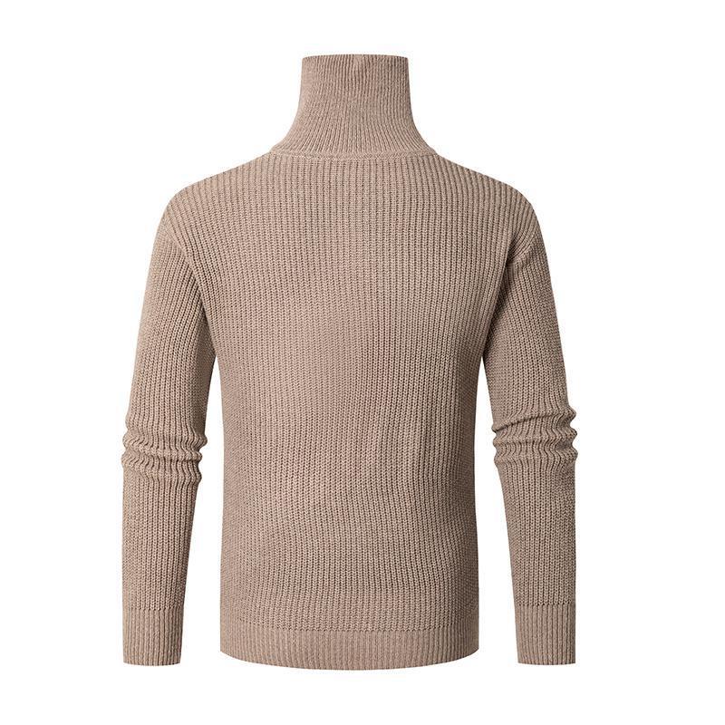 MenS Casual Solid Color Half-Zip Turtleneck Pullover Sweater  83984321Y