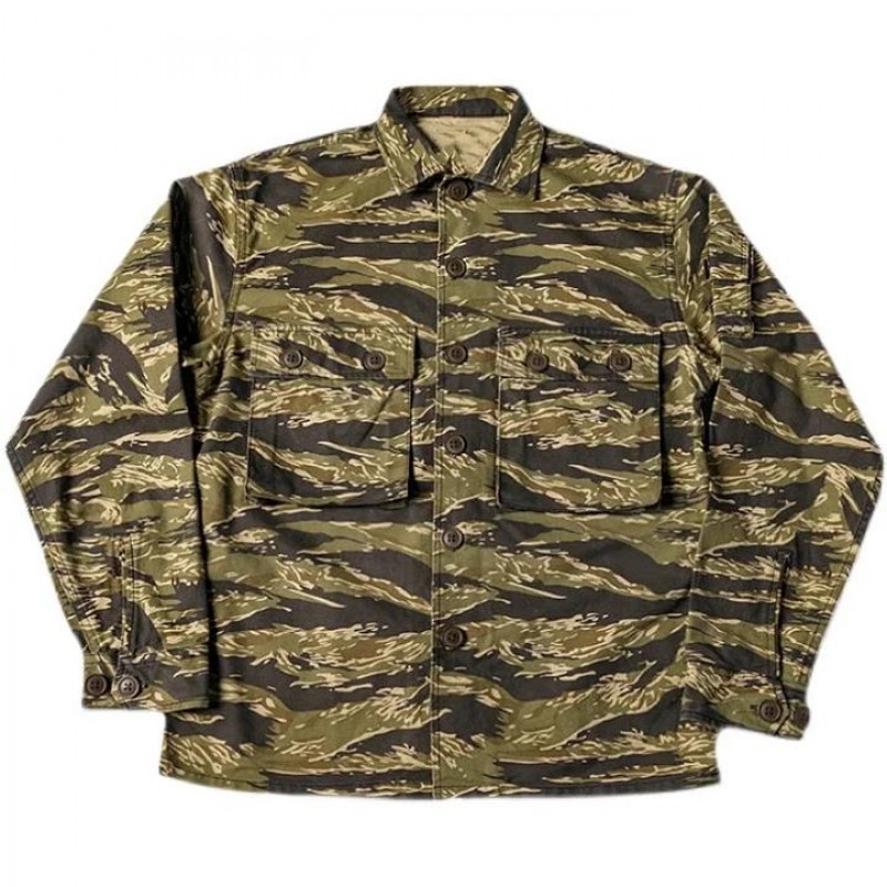 Mens Camouflage Print Lapel Shirt Jacket 42403816X