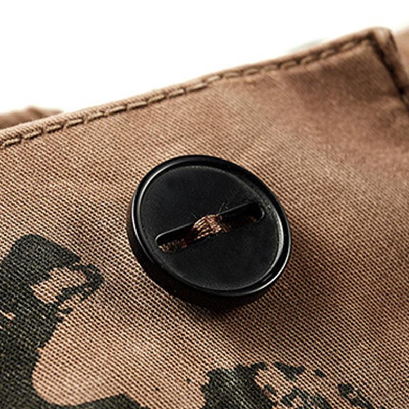Mens Casual Letter Print Multi-Pocket Loose Cargo Shorts 77351830M