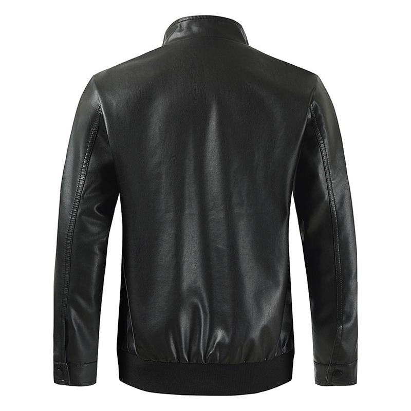 Mens Vintage Motorcycle Pocket Leather Jacket 30084640Y