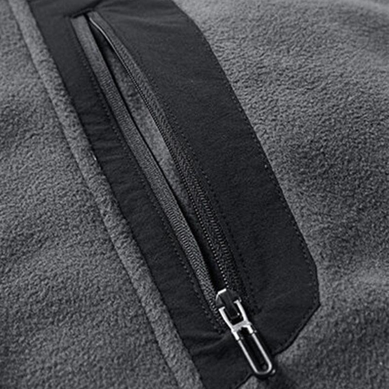 Mens Casual Outdoor Polar Fleece Stand Collar Windproof Zipper Jacket 49490674M
