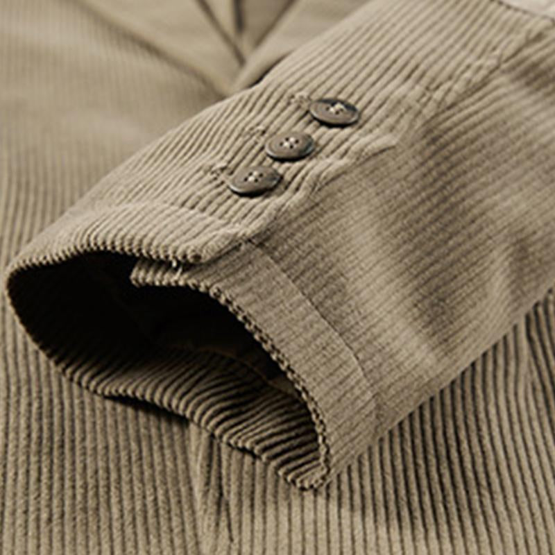 Mens Casual Corduroy Lapel Loose Single Breasted Blazer 94496705M