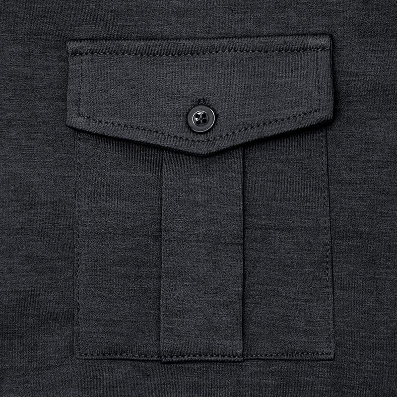 Mens Casual Solid Color Lapel Long Sleeve Polo Shirt 33969571M