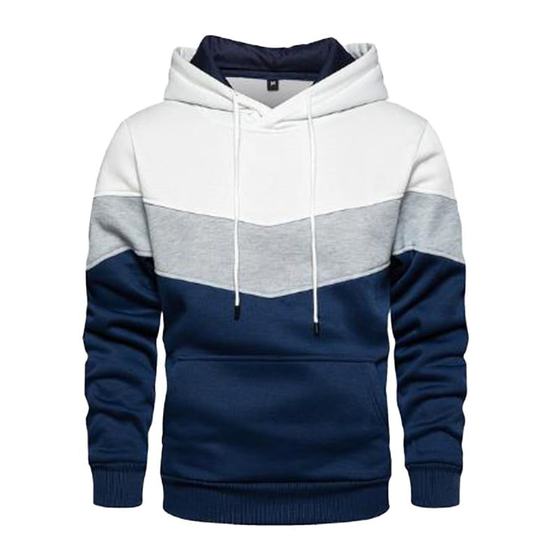 Mens Casual Sports Colorblock Patchwork Long Sleeve Loose Hoodie 79658232M