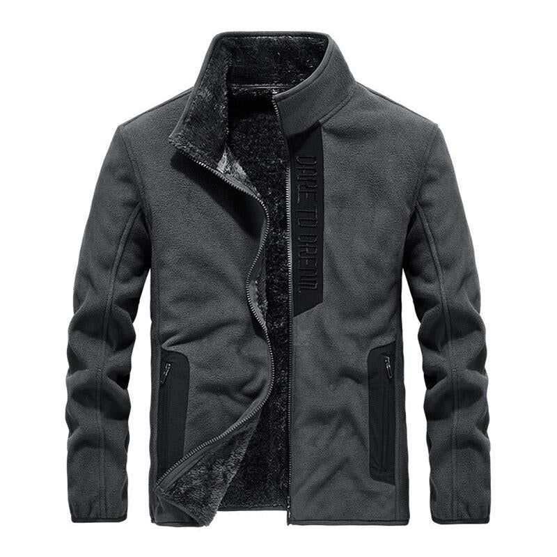 Mens Casual Outdoor Polar Fleece Stand Collar Windproof Zipper Jacket 49490674M