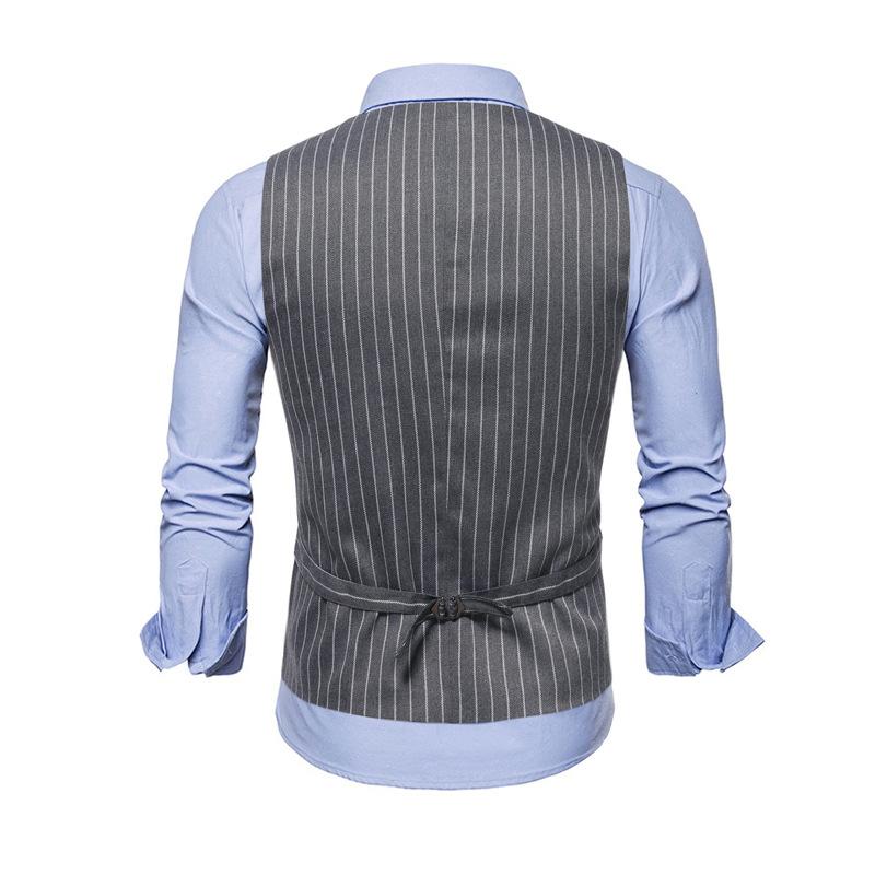 Mens Vintage Striped Single Breasted Suit Vest 87261444Y