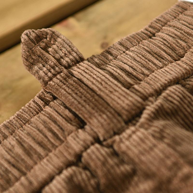 Mens Vintage Corduroy Loose Loose Elastic Waist Pants 88615359M