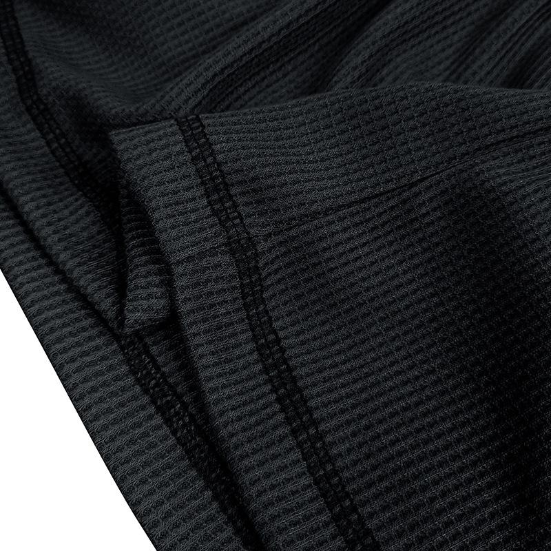 Mens Long Sleeve Outdoor Double Collar Waffle Crewneck Henley 48148003X
