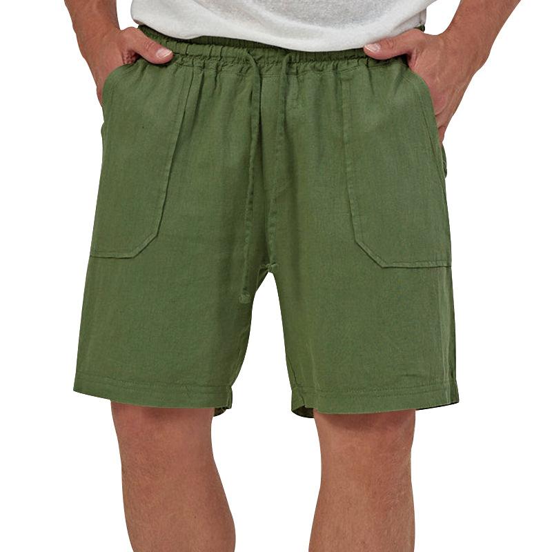 Mens Casual Loose Solid Color Sleeveless Vest Shorts Set 61445702X