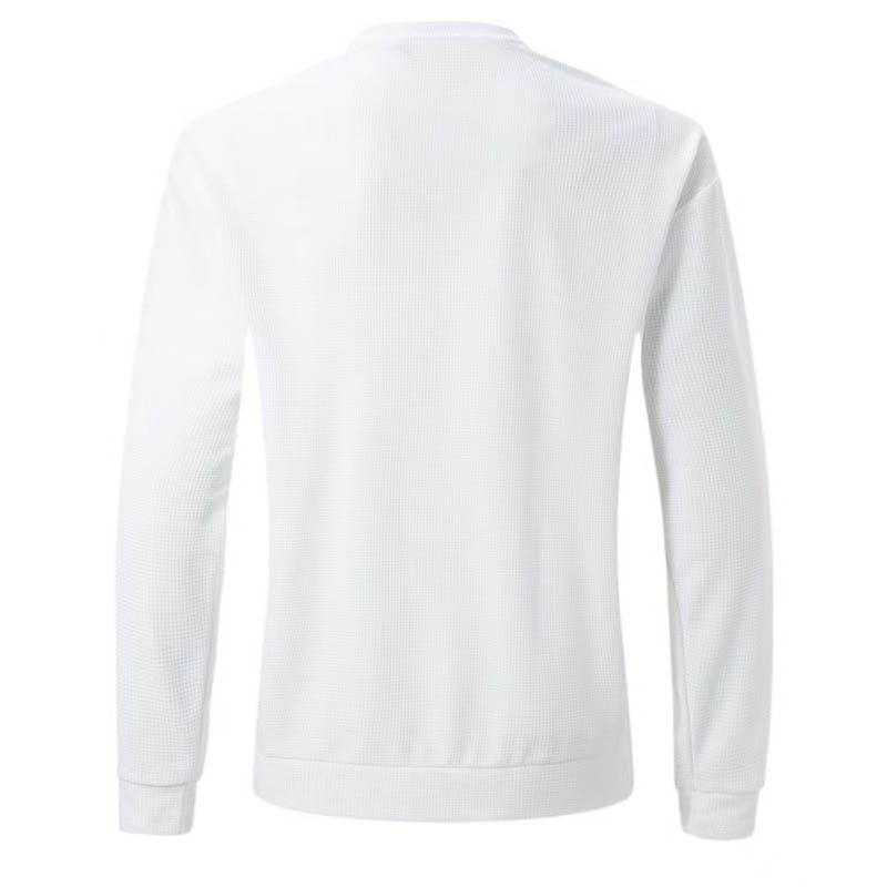 Mens Waffle Raglan Sleeve Round Neck Solid Color Versatile T-Shirt 97629586X