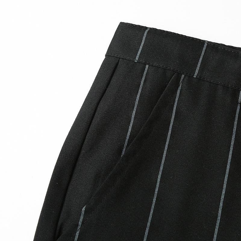 Mens Striped Straight Slim Suit Trousers 58718128Z