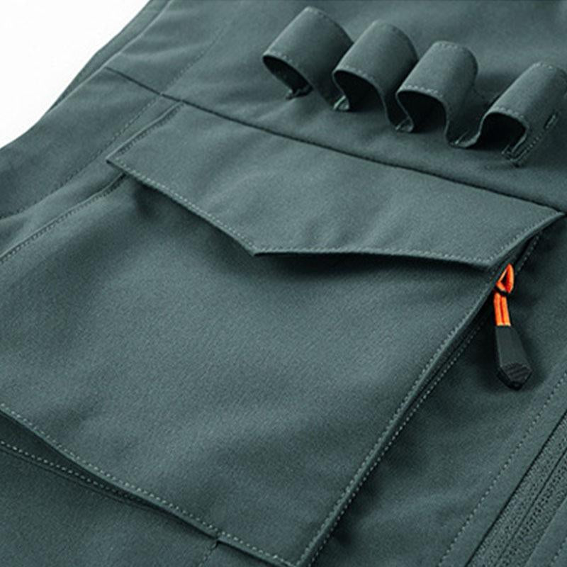 Mens Casual Outdoor Stand Collar Multi-pocket Quick-Dry Work Vest 53577457M