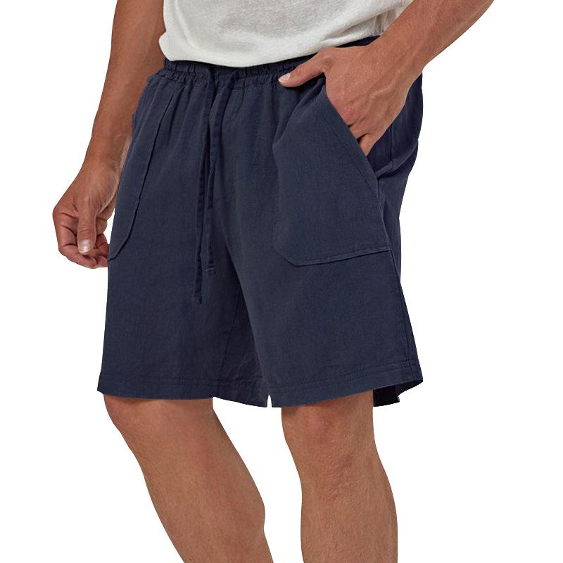 Mens Loose Breathable Solid Color Drawstring Shorts 13957258Y