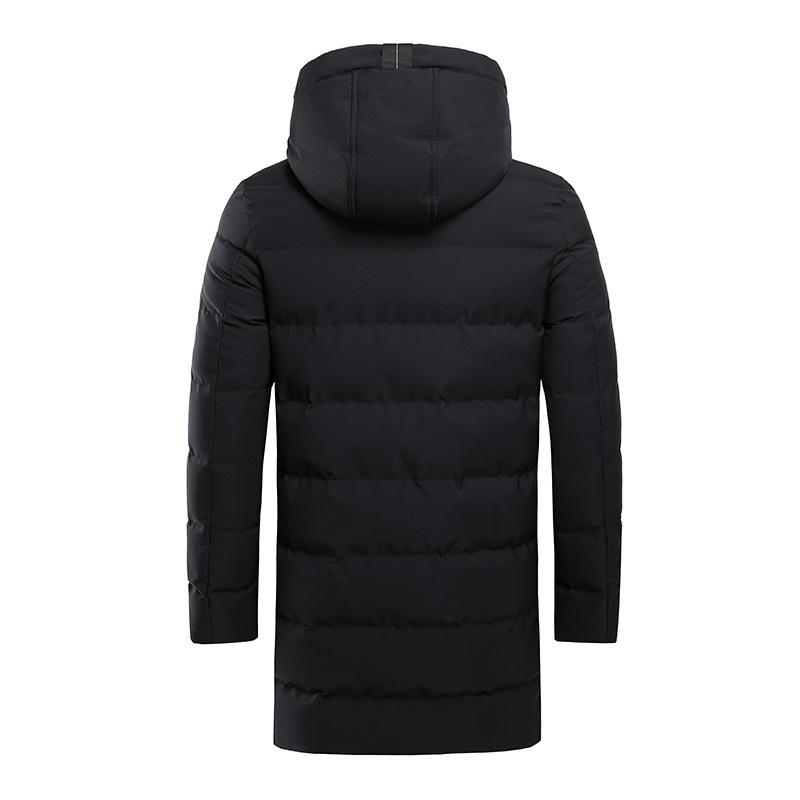 Mens Simple Solid Color Hooded Mid-length Padded Coat 34286031X