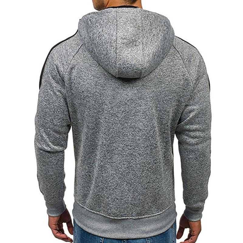 Mens Casual Colorblock Raglan Sleeve Hooded Sweatshirt Jacket 91354198Y