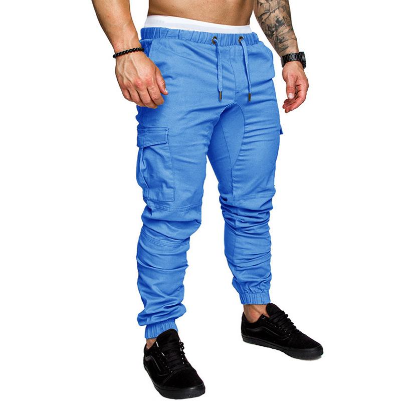 Mens Casual Multi Pocket Elastic Waist Sports Pants 12993660M