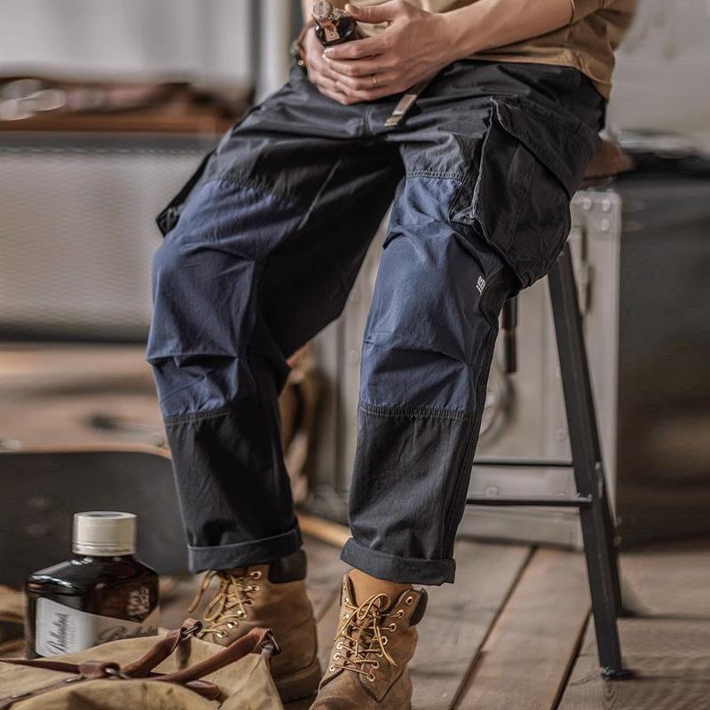 Mens Vintage Washed Cotton Pocket Loose Cargo Pants 16930849Y