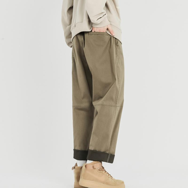 Mens Vintage Loose Multi Pocket Straight Leg Cargo Pants 88705427M
