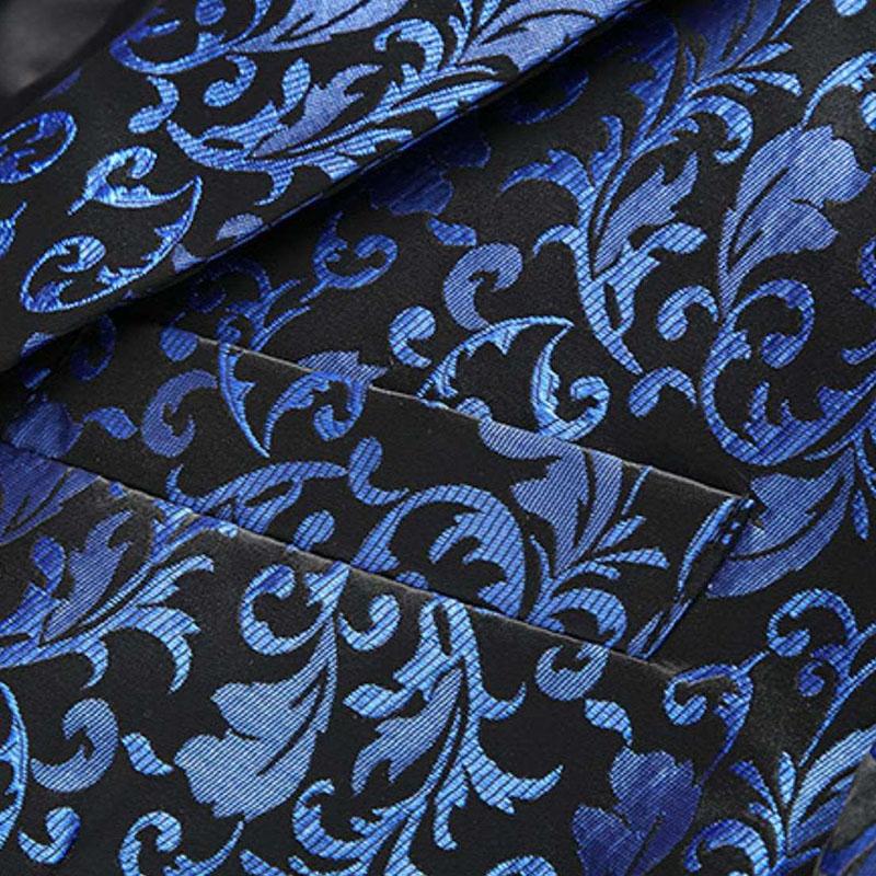 Mens Vintage Printed Lapel One Button Slim Fit Blazer 80299454M