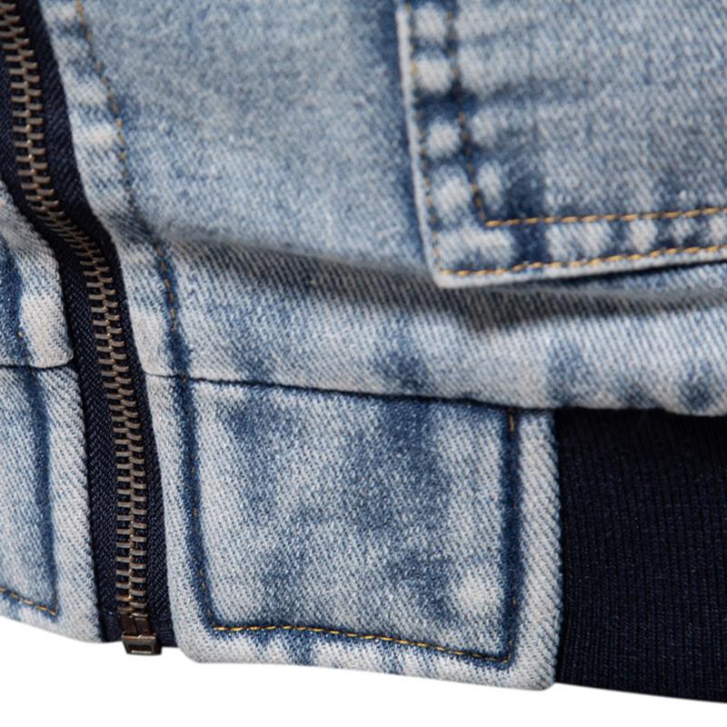 Mens Vintage Fleece Warm Lapel Single Breasted Denim Jacket 56398504M
