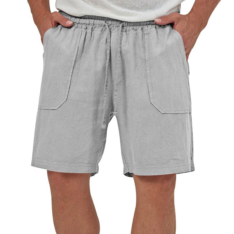 Mens Casual Loose Solid Color Sleeveless Vest Shorts Set 61445702X