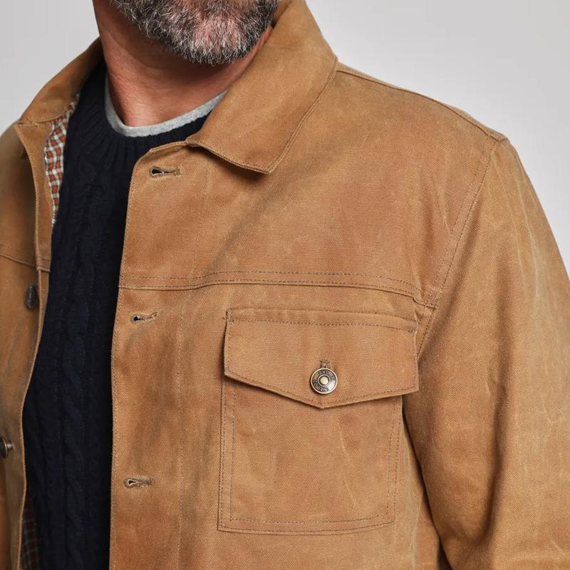 Mens Vintage Suede Lapel Breast Pocket Single Breasted Casual Jacket 74522125Z