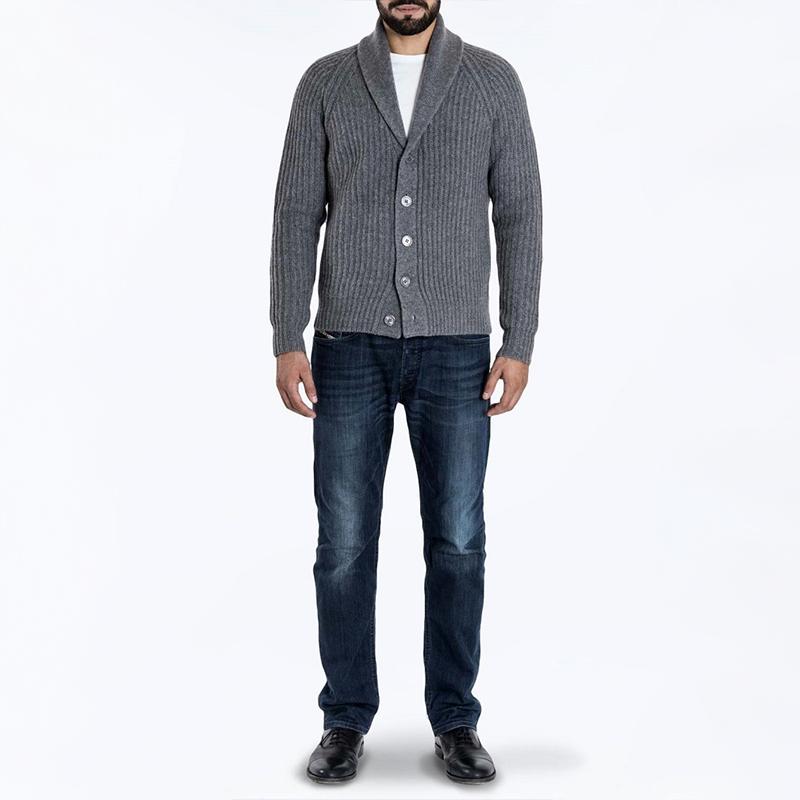 Mens Lapel Single Breasted Casual Knit Cardigan 88773493Z