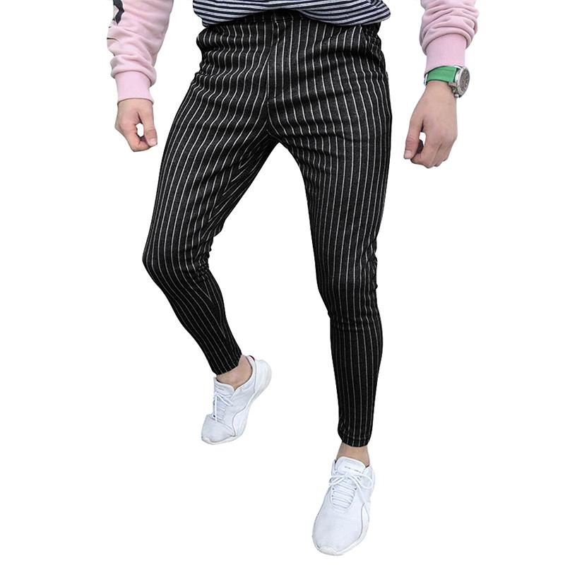 Mens Striped Straight Slim Suit Trousers 68345522Z