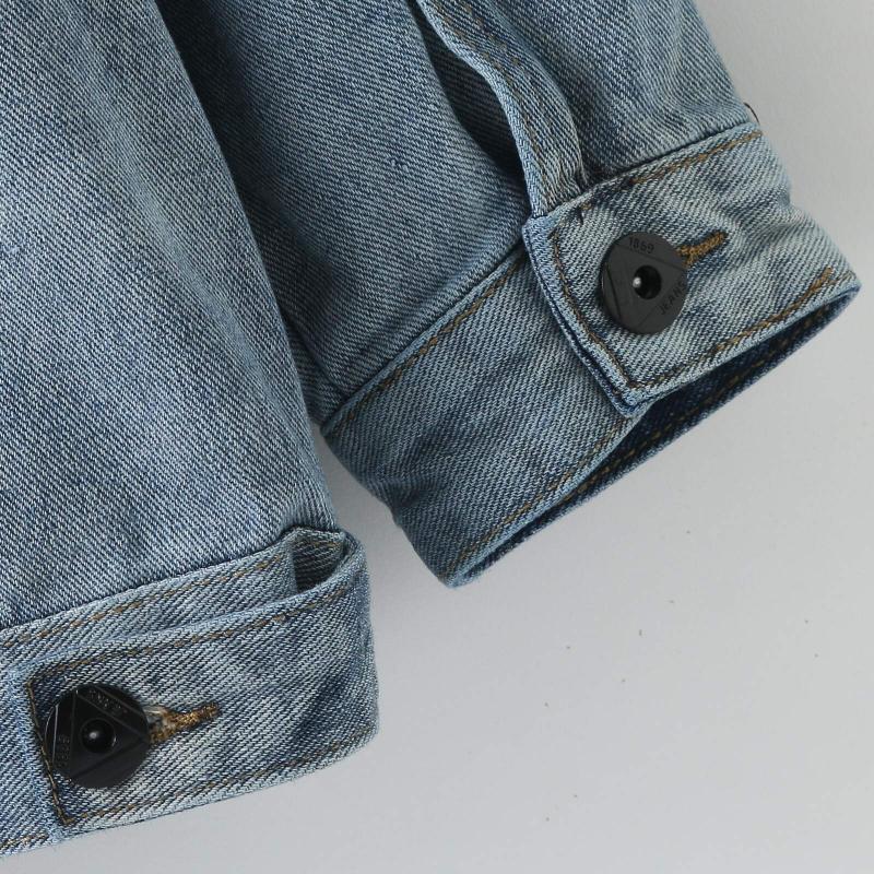 Mens Casual Gradient Loose Lapel Long Sleeve Denim Jacket 89688270M