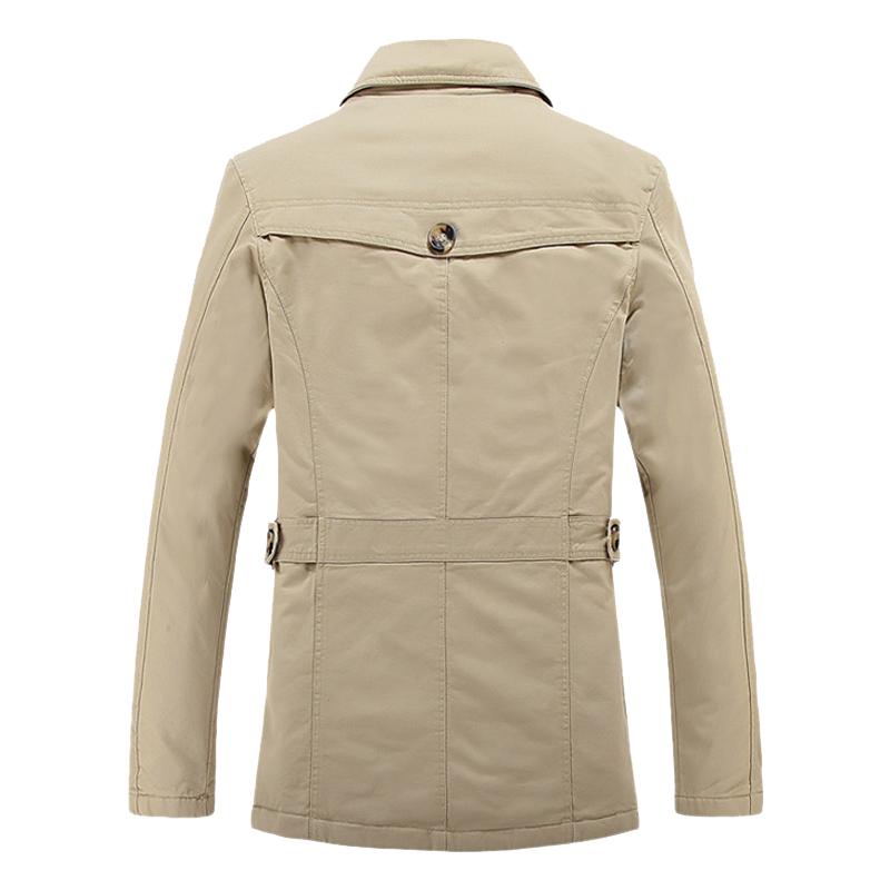 Mens Plush Washed Cotton Trench Coat 83676143Z