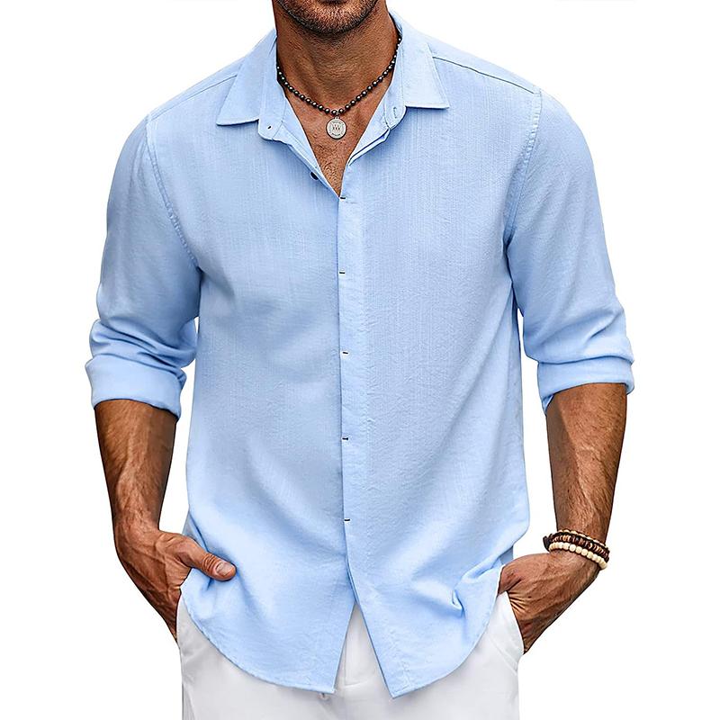 Mens Solid Loose Lapel Half Sleeve Casual Shirt 11755231Z