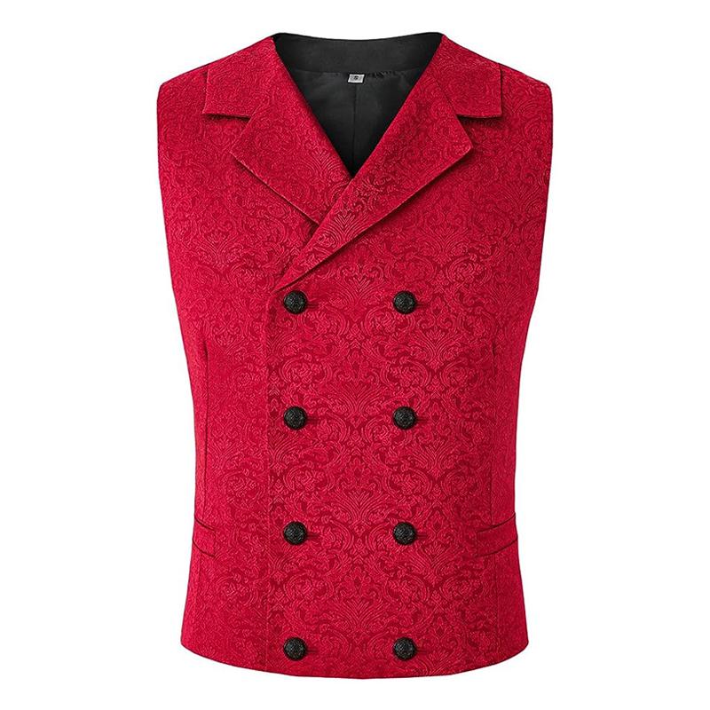Mens Vintage Pattern Slim Double Breasted Suit Vest 89981667Z
