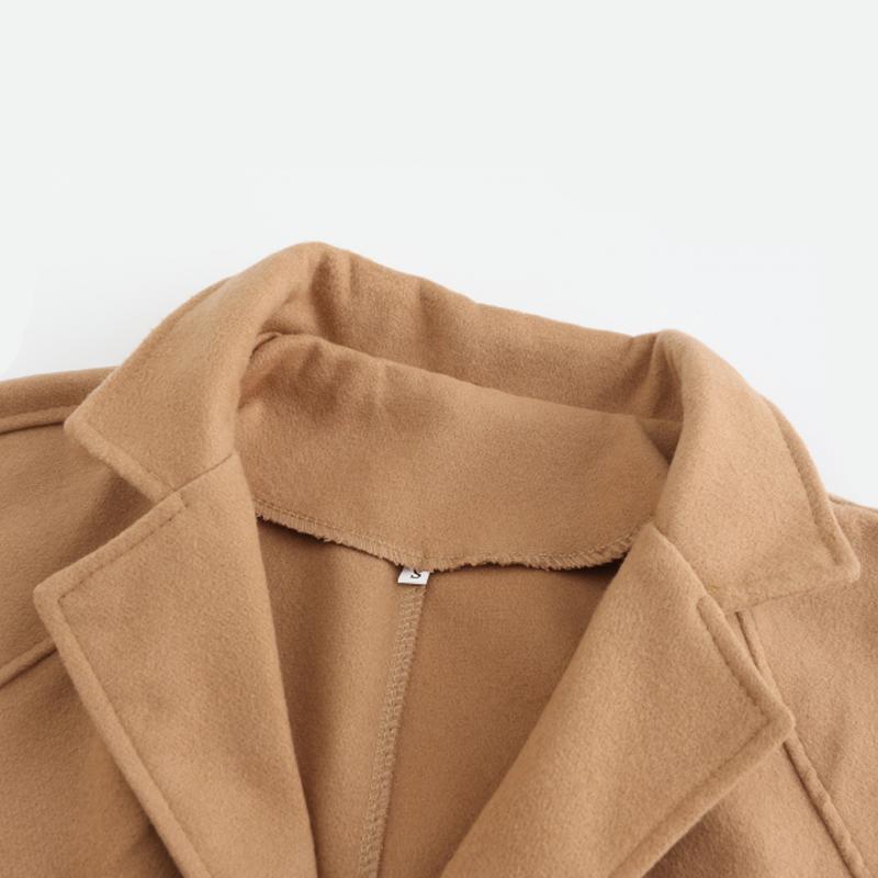 Mens Solid Notch Lapel Single Breasted Mid-length Casual Coat 66845638Z