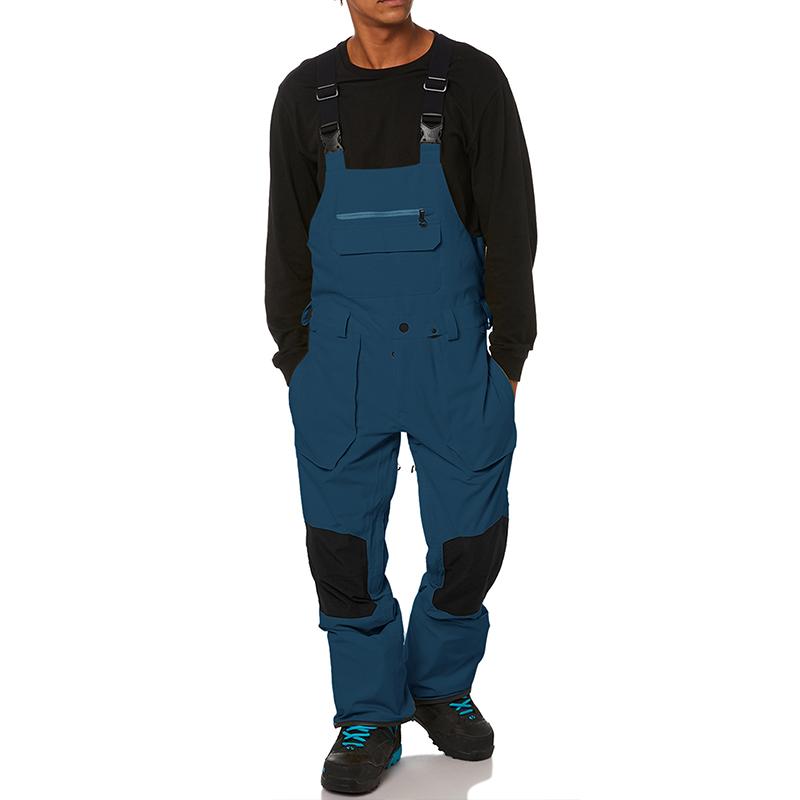 Mens Color Block Loose Multi-pocket Cargo Overall 89713016Z