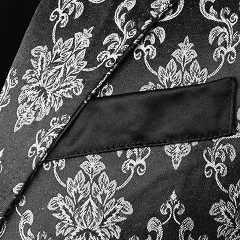 Mens Vintage Pattern Notch Lapel Slim Single Breasted Suit Vest 19850198Z