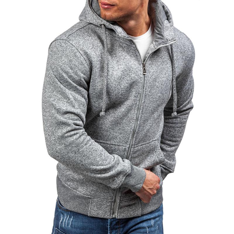 Mens Solid Plush Hooded Patch Pocket Casual Jacket 17696161Z