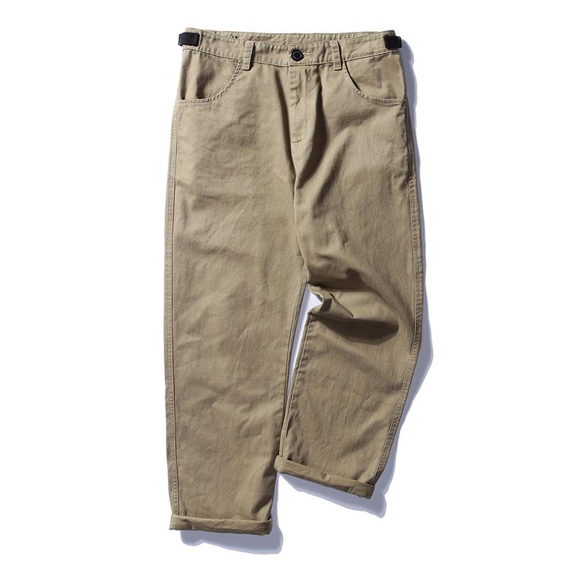 Mens Solid Loose Straight Casual Cargo Pants 56999880Z