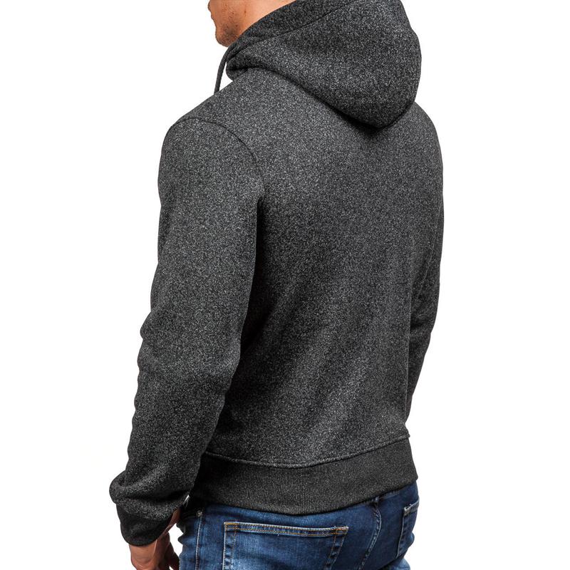 Mens Solid Plush Hooded Patch Pocket Casual Jacket 17696161Z