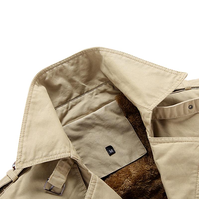 Mens Plush Washed Cotton Trench Coat 83676143Z