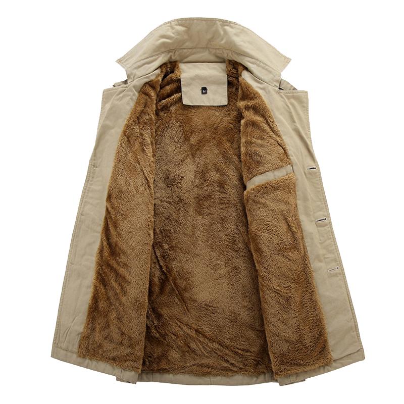 Mens Plush Washed Cotton Trench Coat 83676143Z