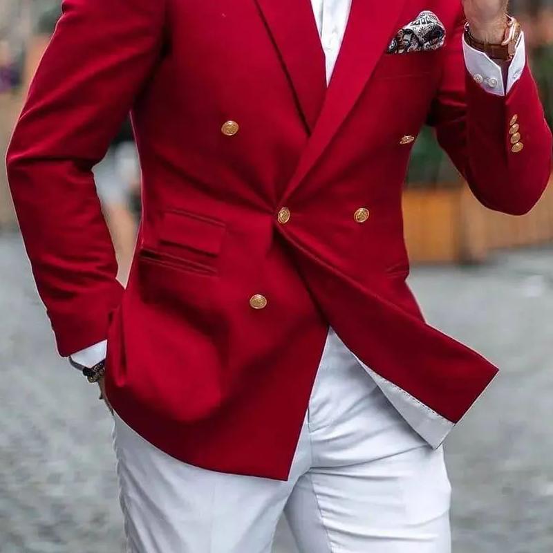 Mens Notch Lapel Double Breasted Slim Blazer 09927063Z