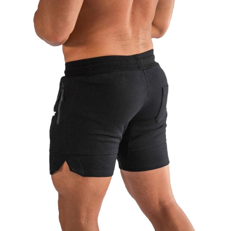 Mens Solid Quick Dry Breathable Elastic Waist Sports Fitness Shorts 32298249Z