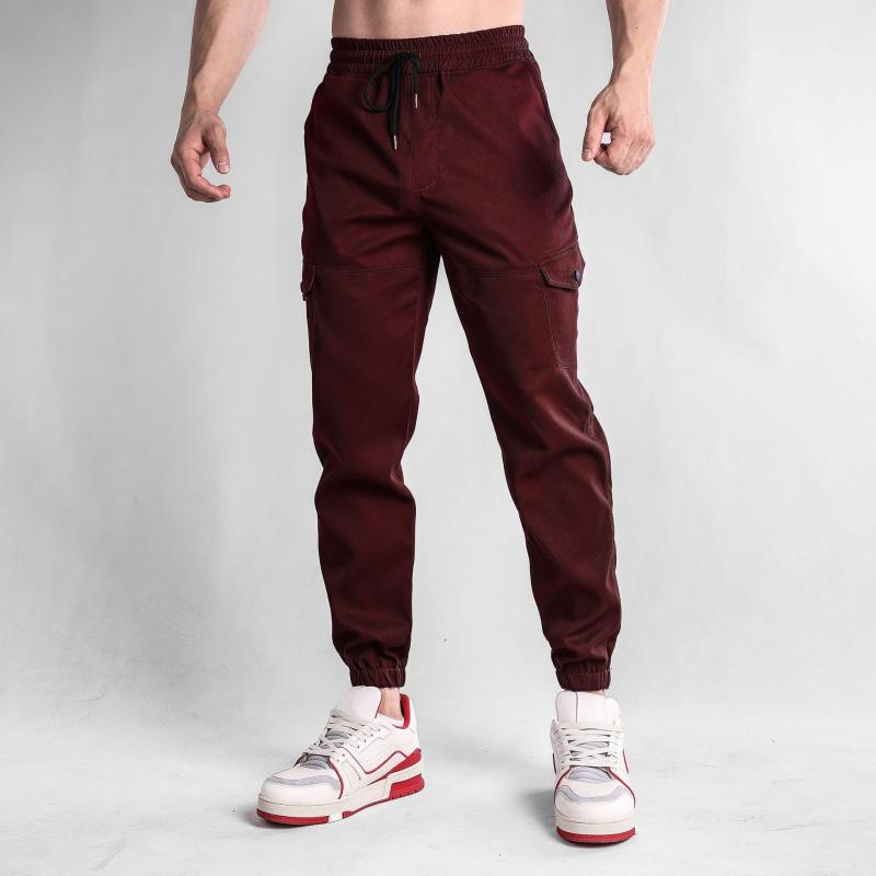 Mens Solid Color Loose Elastic Waist Sweatpants 82794656Z