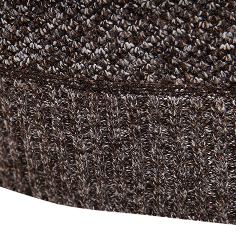 Mens Solid Color Zip High Collar Knit Casual Sweater 91245047Z