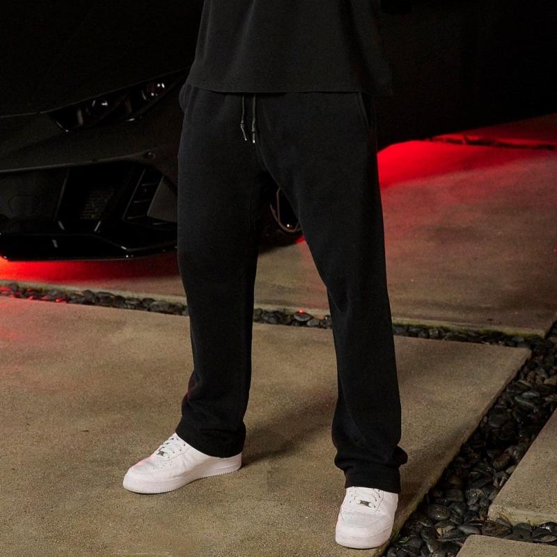 Mens Solid Color Loose Straight-through Casual Sweatpants 45666166Z