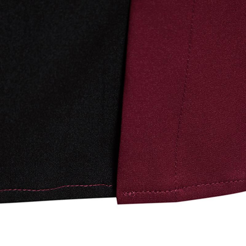 Mens Colorblock Stand Collar Long Sleeve Shirt 98017060Z