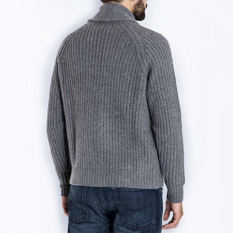Mens Lapel Single Breasted Casual Knit Cardigan 88773493Z