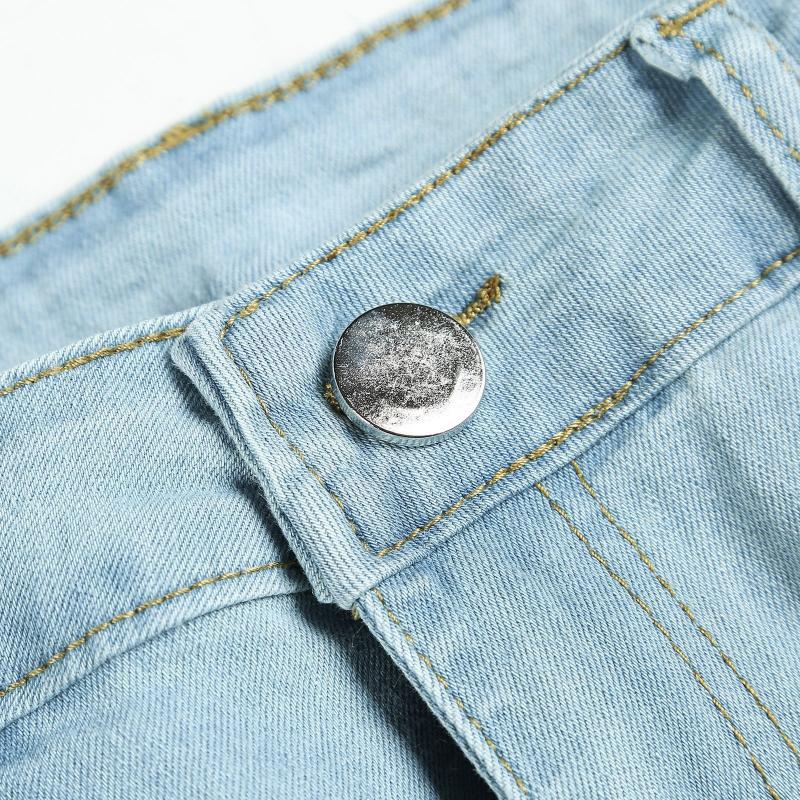 Mens Retro Distressed Holes Denim Shorts 76452806Z